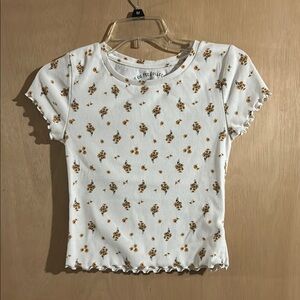 Girls White Floral Top by Aero - The OG Tee Collection